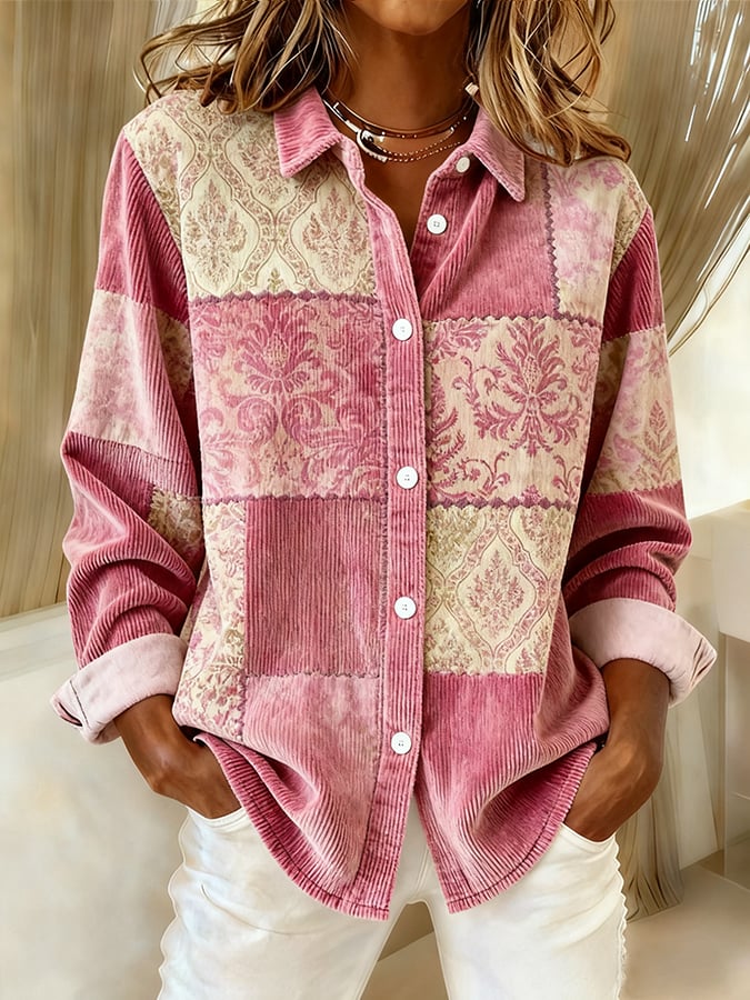 Women's Pink Floral Print Casual Shirt
