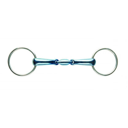 Blue Steel Oval Link Double-Jointed Loose Ring Bit