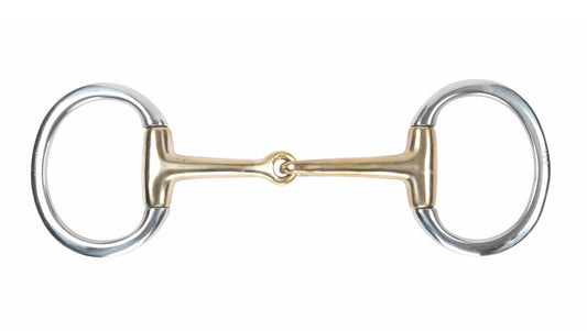 Shires Brass Alloy Flat Ring Jointed Eggbutt Bit
