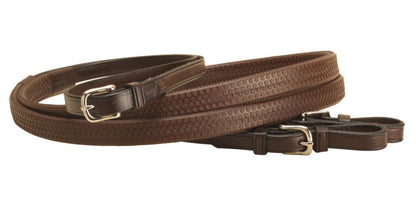 Rubber Grip Leather Reins with Buckle Ends