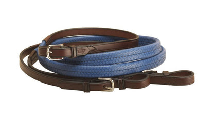 Rubber Grip Leather Reins with Buckle Ends