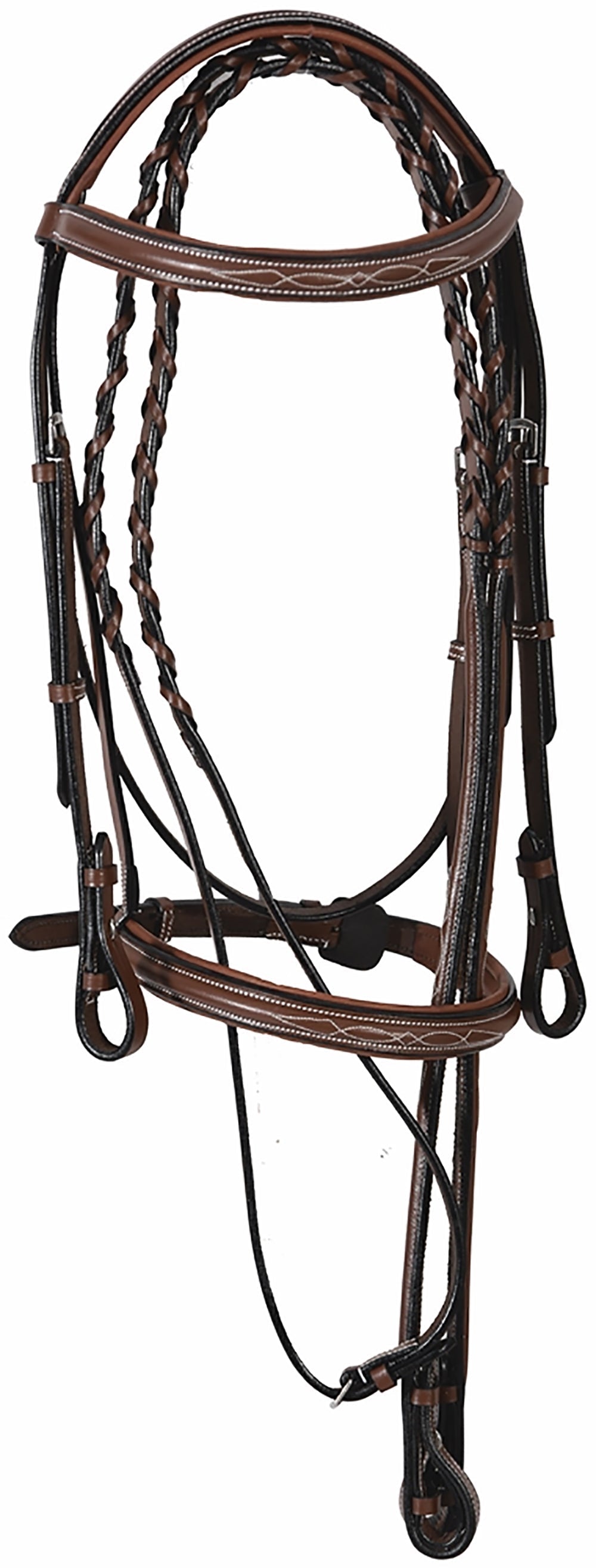 Pro Fancy Raised Comfort Crown Padded Bridle with Fancy Raised Reins