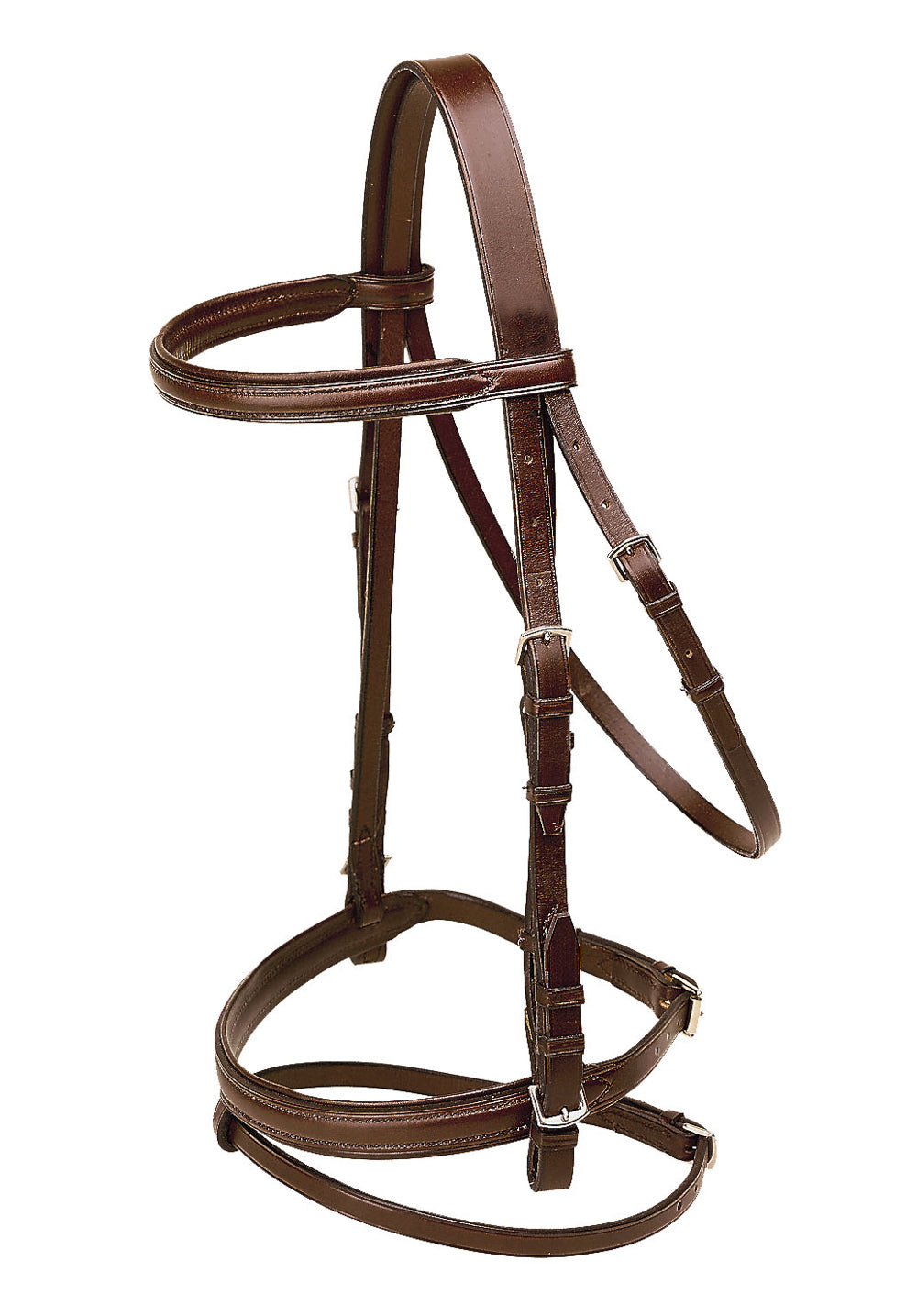 Deluxe Padded Dressage Bridle with Buckle Bit Ends
