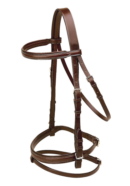 Deluxe Padded Dressage Bridle with Buckle Bit Ends
