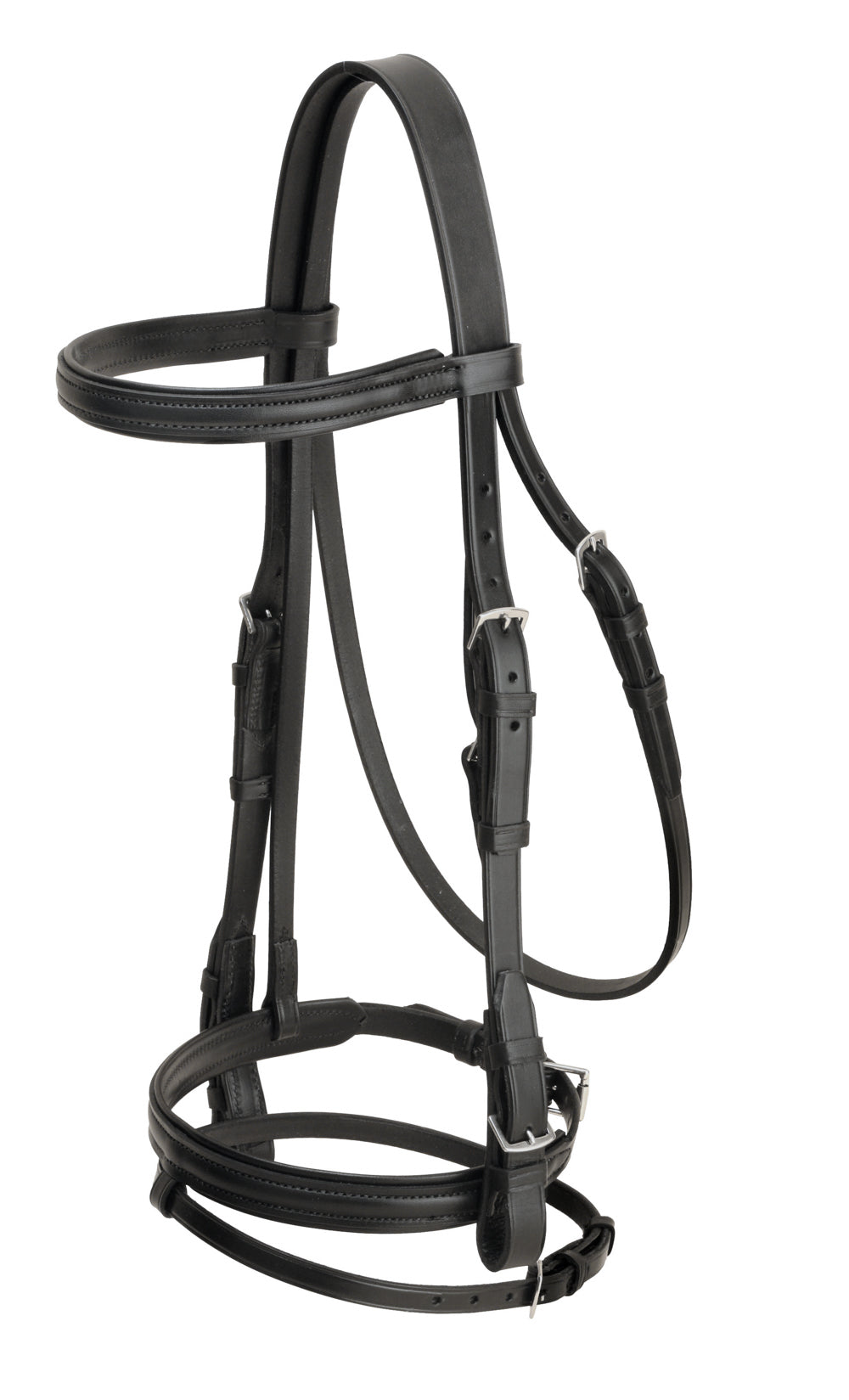 Deluxe Padded Dressage Bridle with Buckle Bit Ends