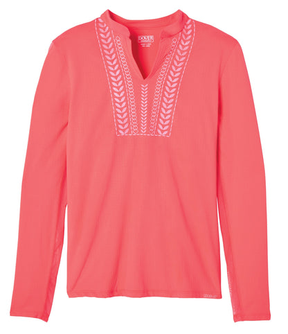 Ladies’ Notch-V Long Sleeve Top