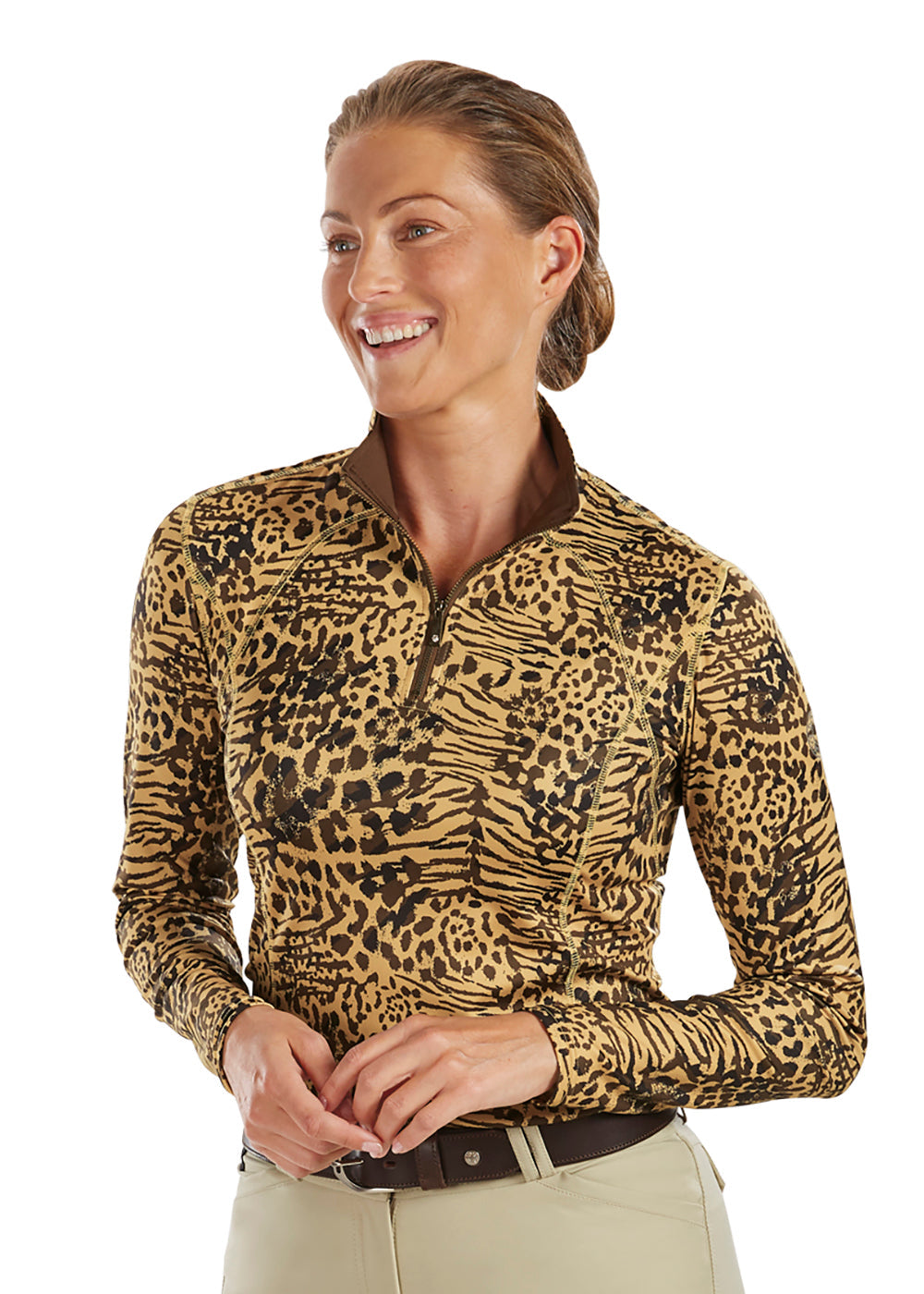 Ladies’ Meredith Print Quarter-Zip Shirt