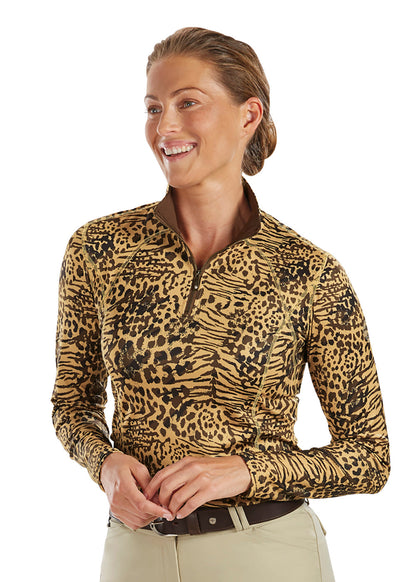 Ladies’ Meredith Print Quarter-Zip Shirt