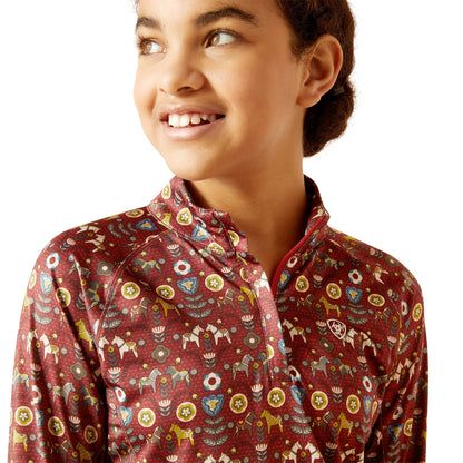 Kids’ Lowell Quarter-Zip Print Base Layer 2.0