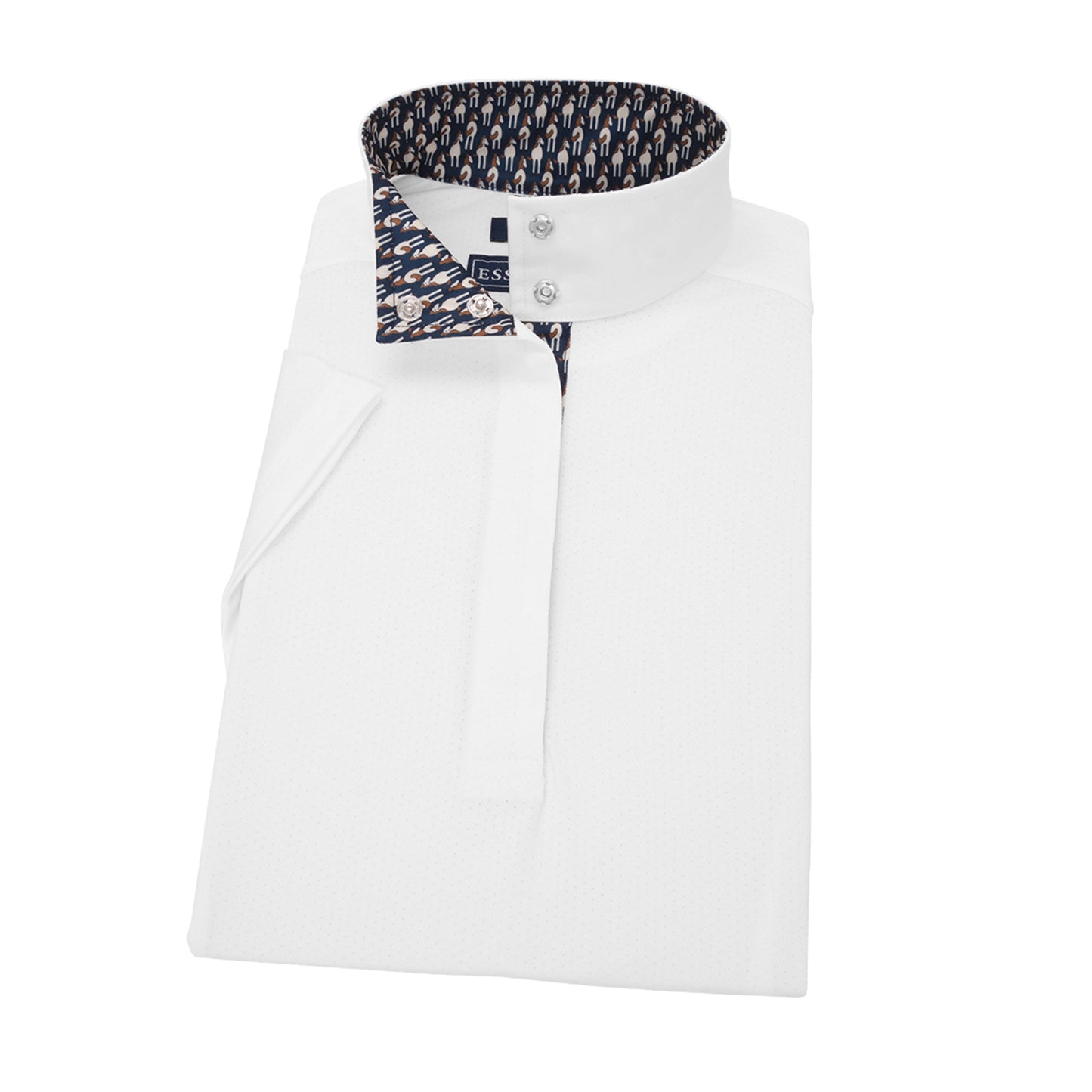 Straight Collar Short Sleeve Show Shirt