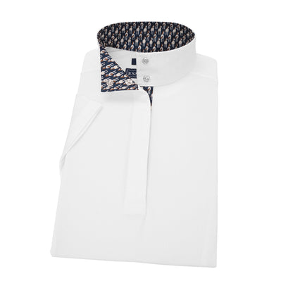 Straight Collar Short Sleeve Show Shirt