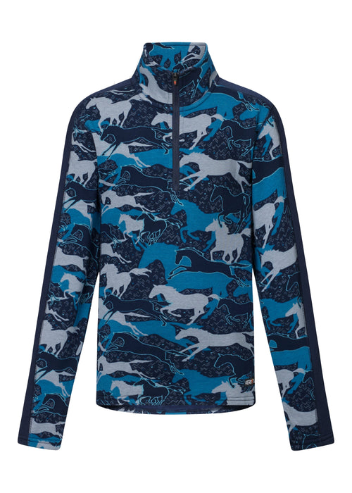 Kids’ Plush Printed Fleece Half-Zip Top