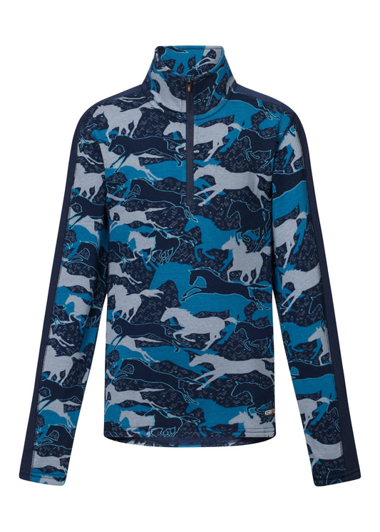 Kids’ Plush Printed Fleece Half-Zip Top