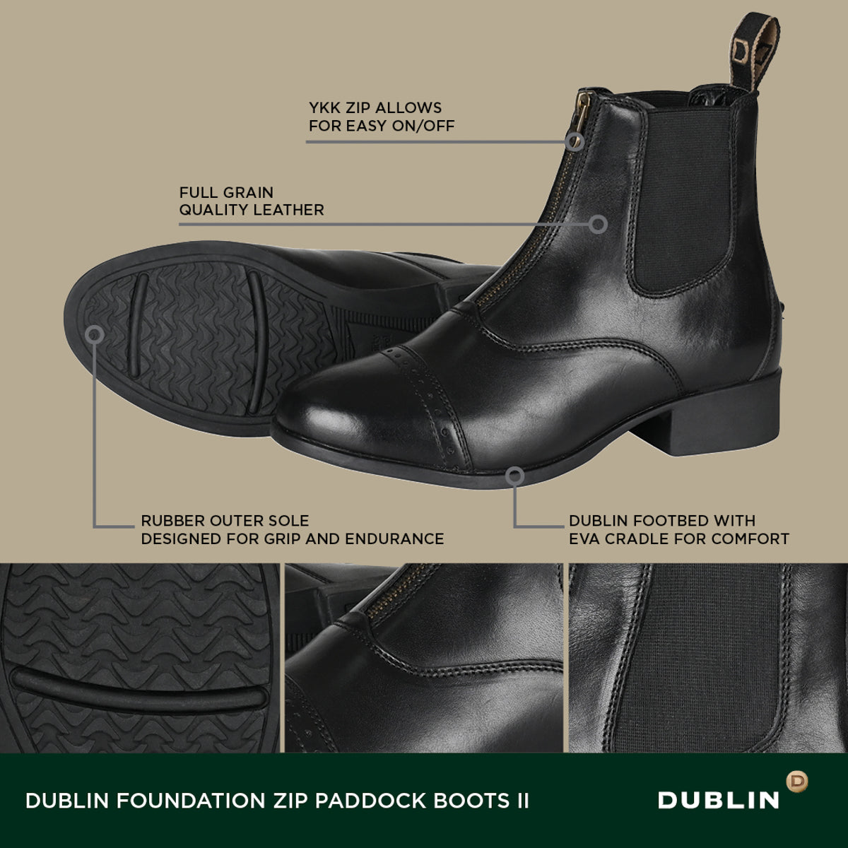 Ladies’ Foundation Zip Paddock Boots II