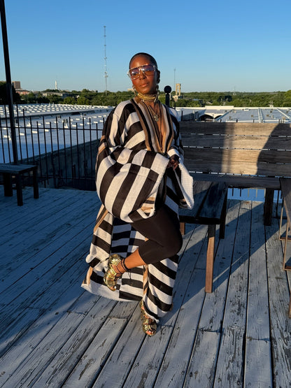 Striped Kimono Cover-Up Robe