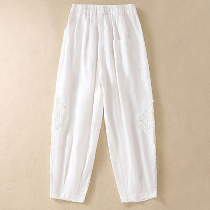 Buddha Stones Summer Women's Drawstring Harem Pants With Pockets