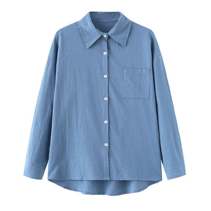 Buddha Stones 2Pcs Long Sleeve Shirt Top With Pockets Drawstring Pants Meditation Cotton Clothing Women's Set