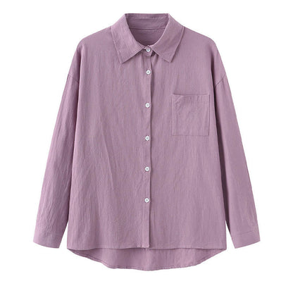 Buddha Stones 2Pcs Long Sleeve Shirt Top With Pockets Drawstring Pants Meditation Cotton Clothing Women's Set