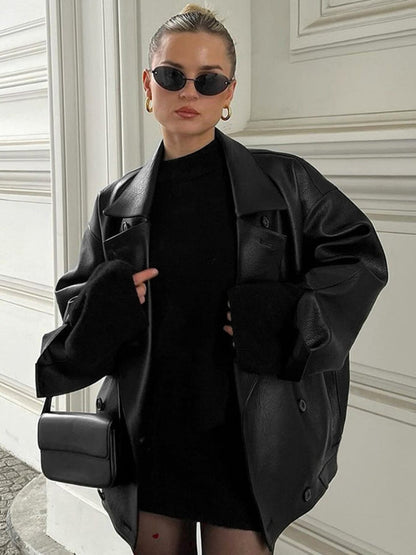 Oversized Leather Blazer