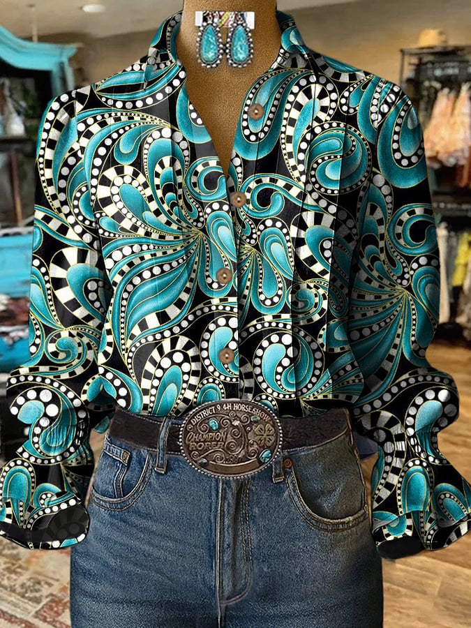 Women's Casual Western Pattern Vintage Shirt