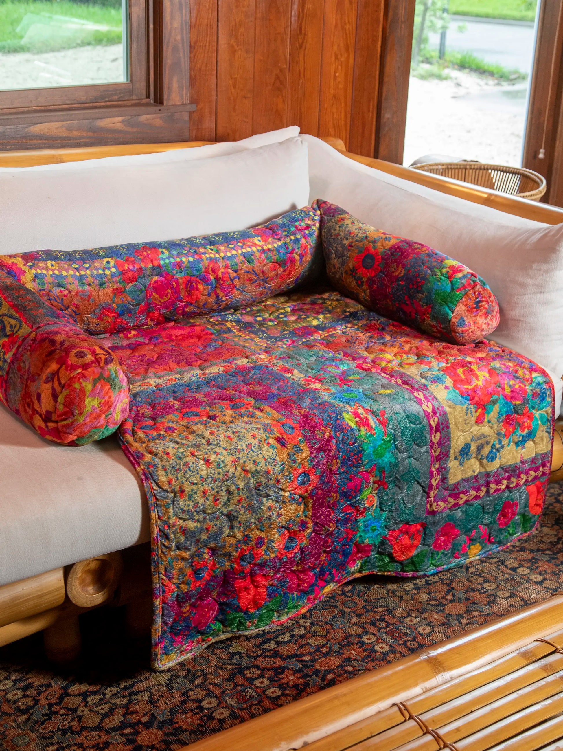 Sofa Pet Bed - Rainbow Bandana Patchwork
