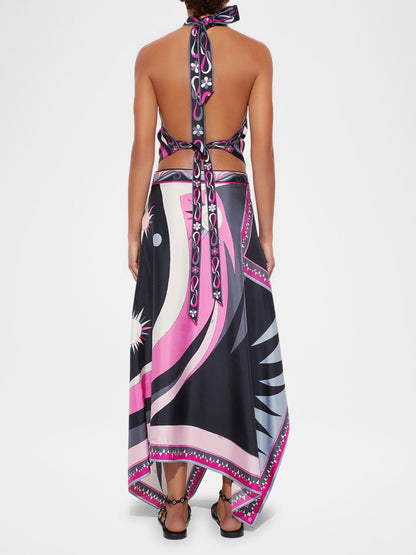 Mengqi Abstract Skirt Set