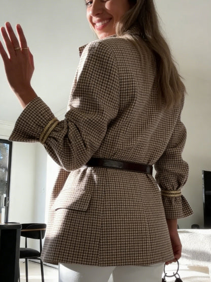 Vintage Plaid Structured Blazer