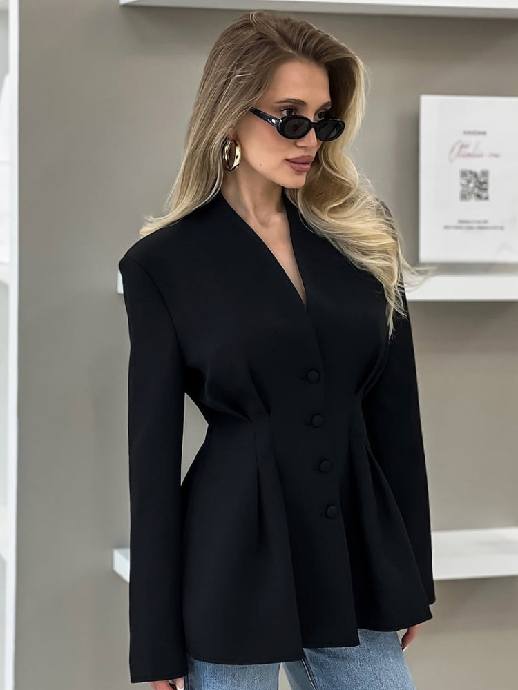 V-Neck Tailored Blazer