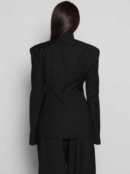 Minimalist Tailored Jacket with Sculpting Cutout