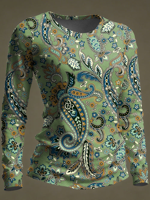 Women's casual retro Western-style long-sleeved T-shirt
