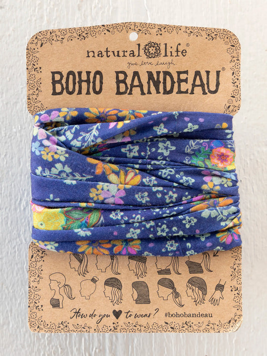 Full Boho Bandeau® Headband - Tropic Bandana Navy