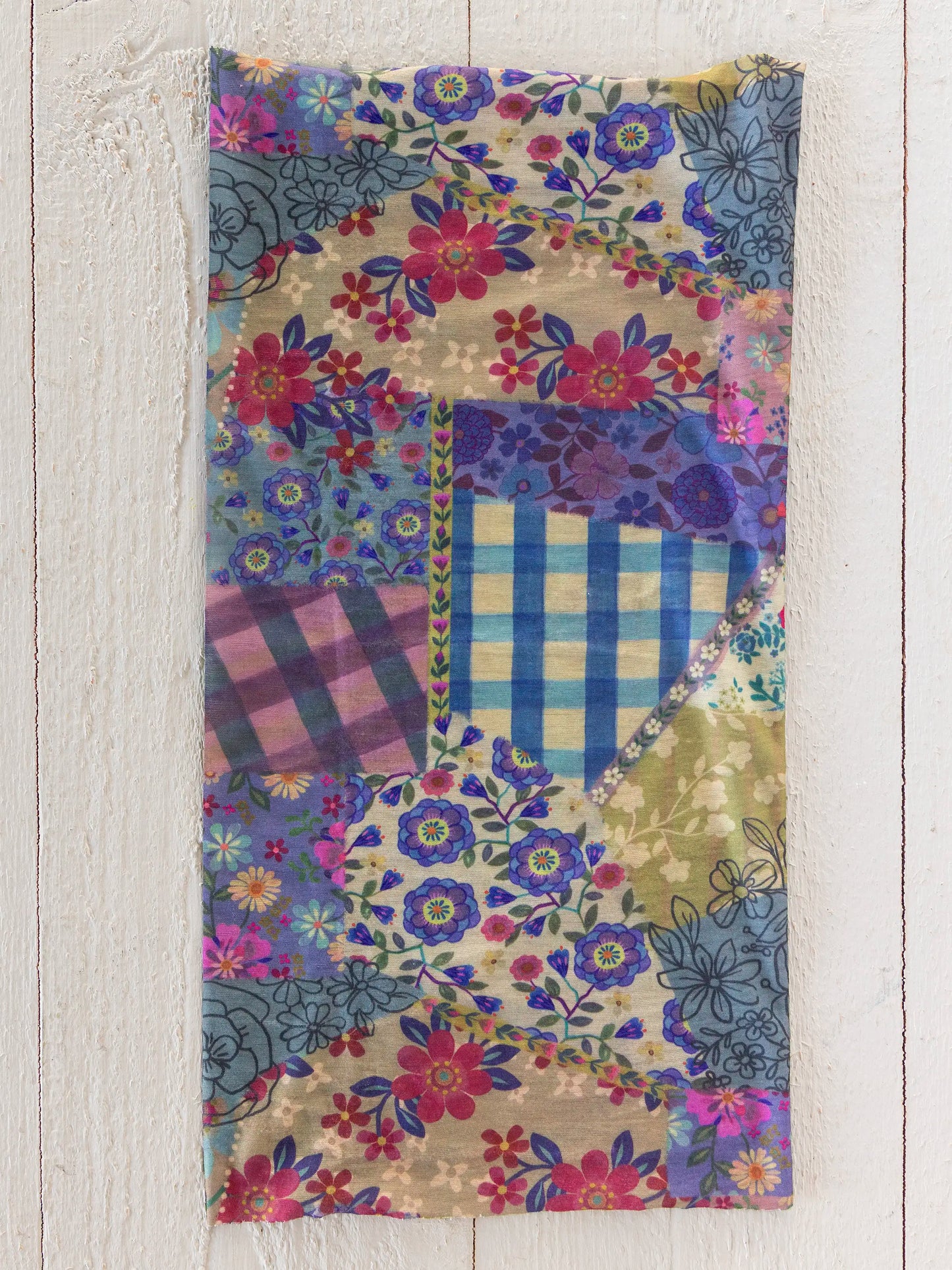 Full Boho Bandeau® Headband - Gingham Floral Patchwork
