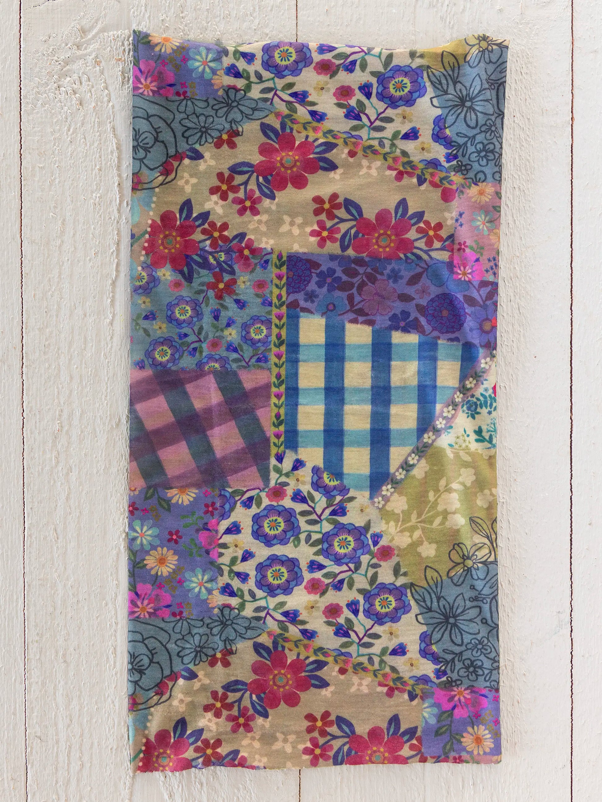 Full Boho Bandeau® Headband - Gingham Floral Patchwork