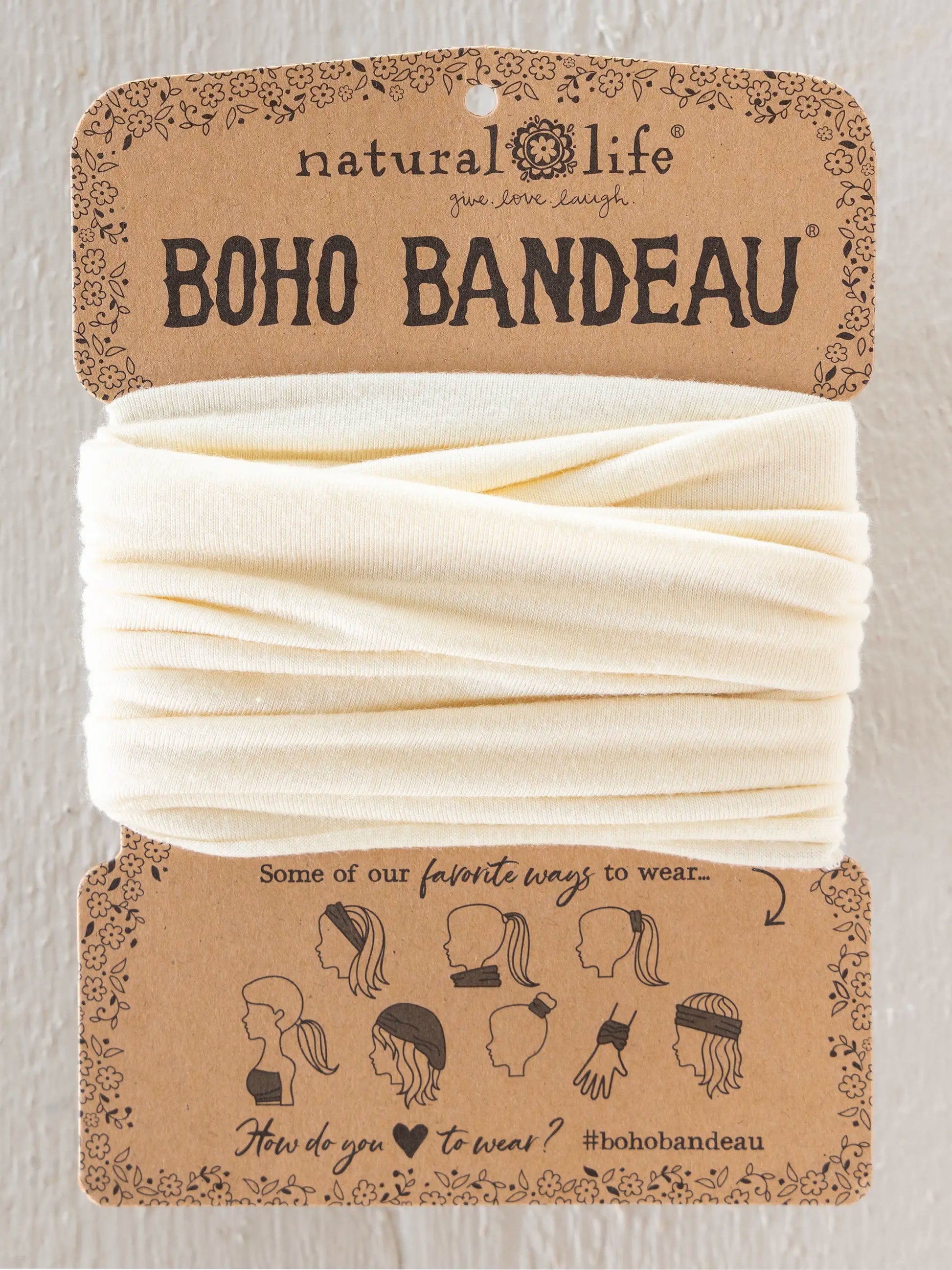 Solid Boho Bandeau® Headband - Cream