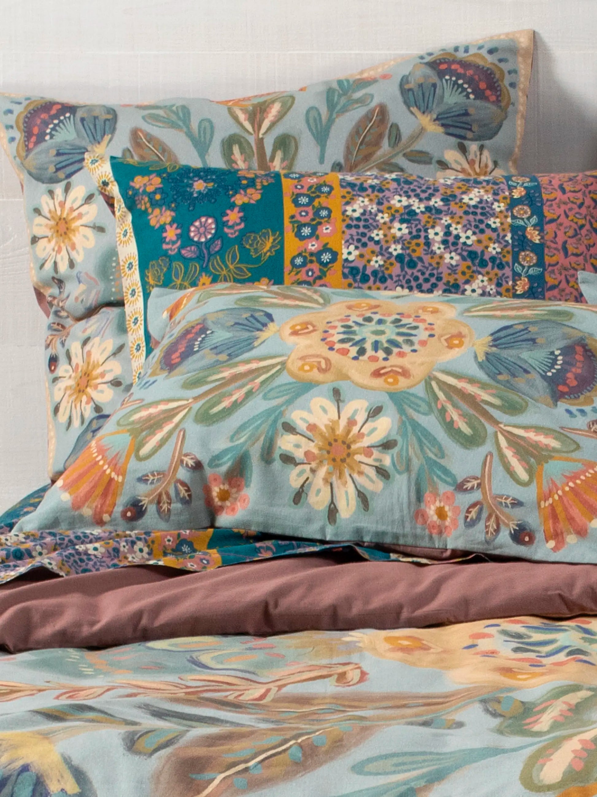 Catalina Cotton Euro Sham - Blue Mandala