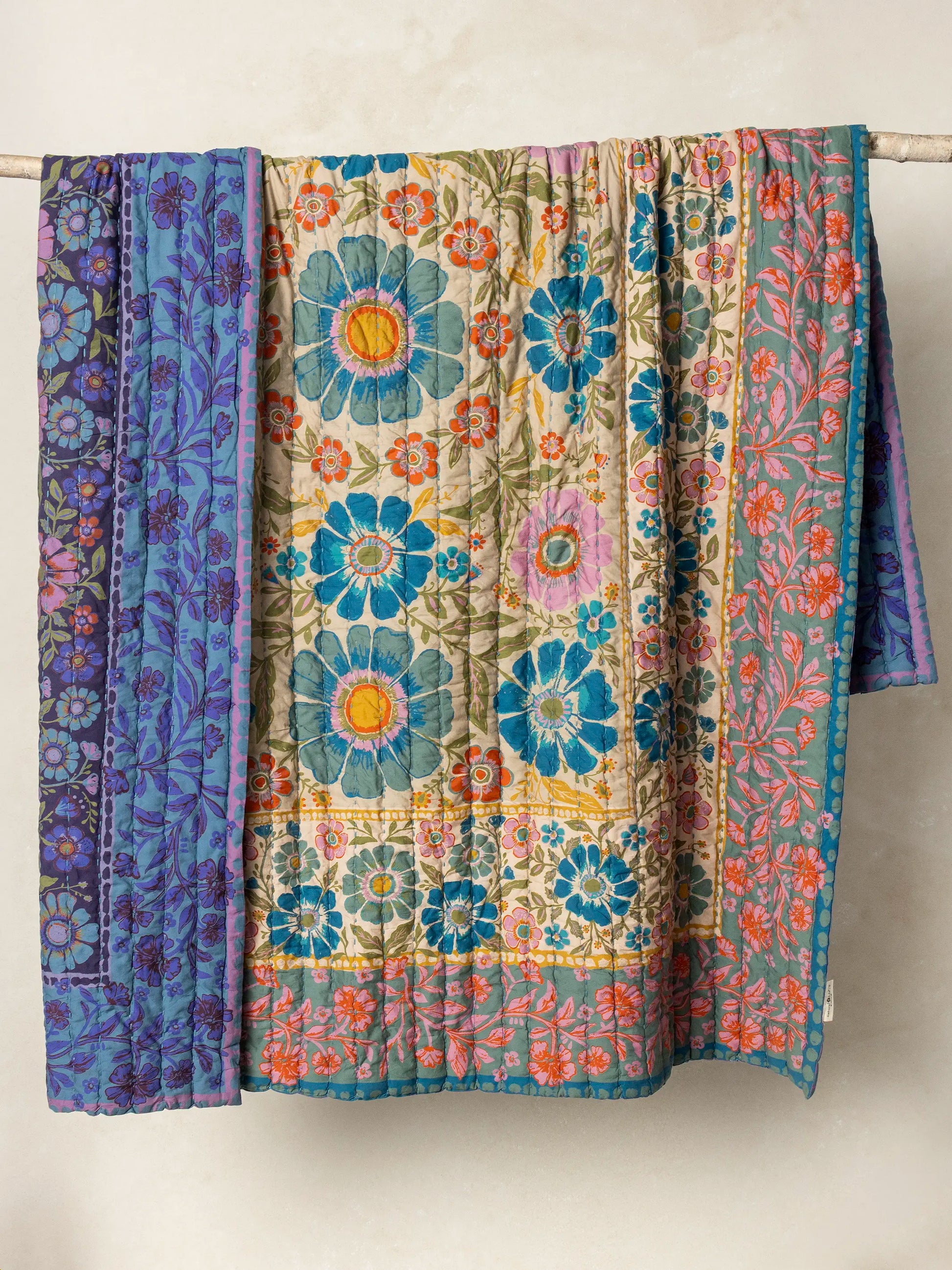 Bungalow Reversible Cotton Quilt - Flower Spell Bandana