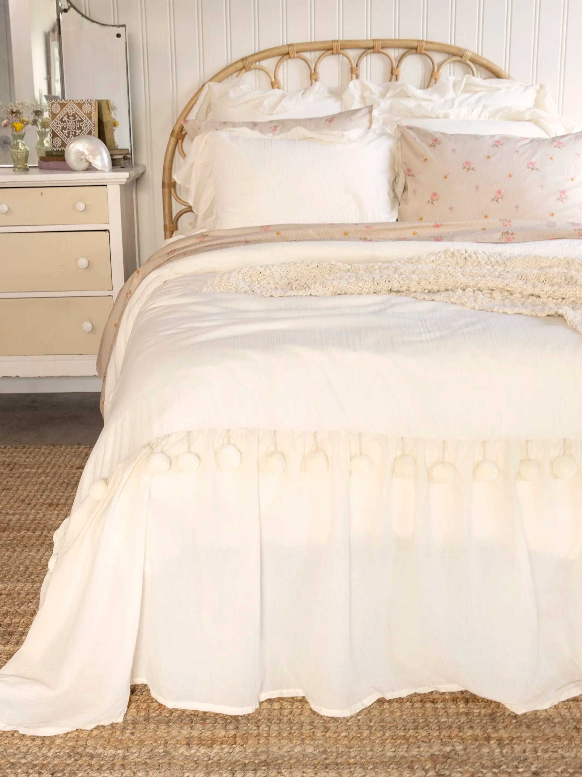 Cotton Ruffle Euro Sham - Cream