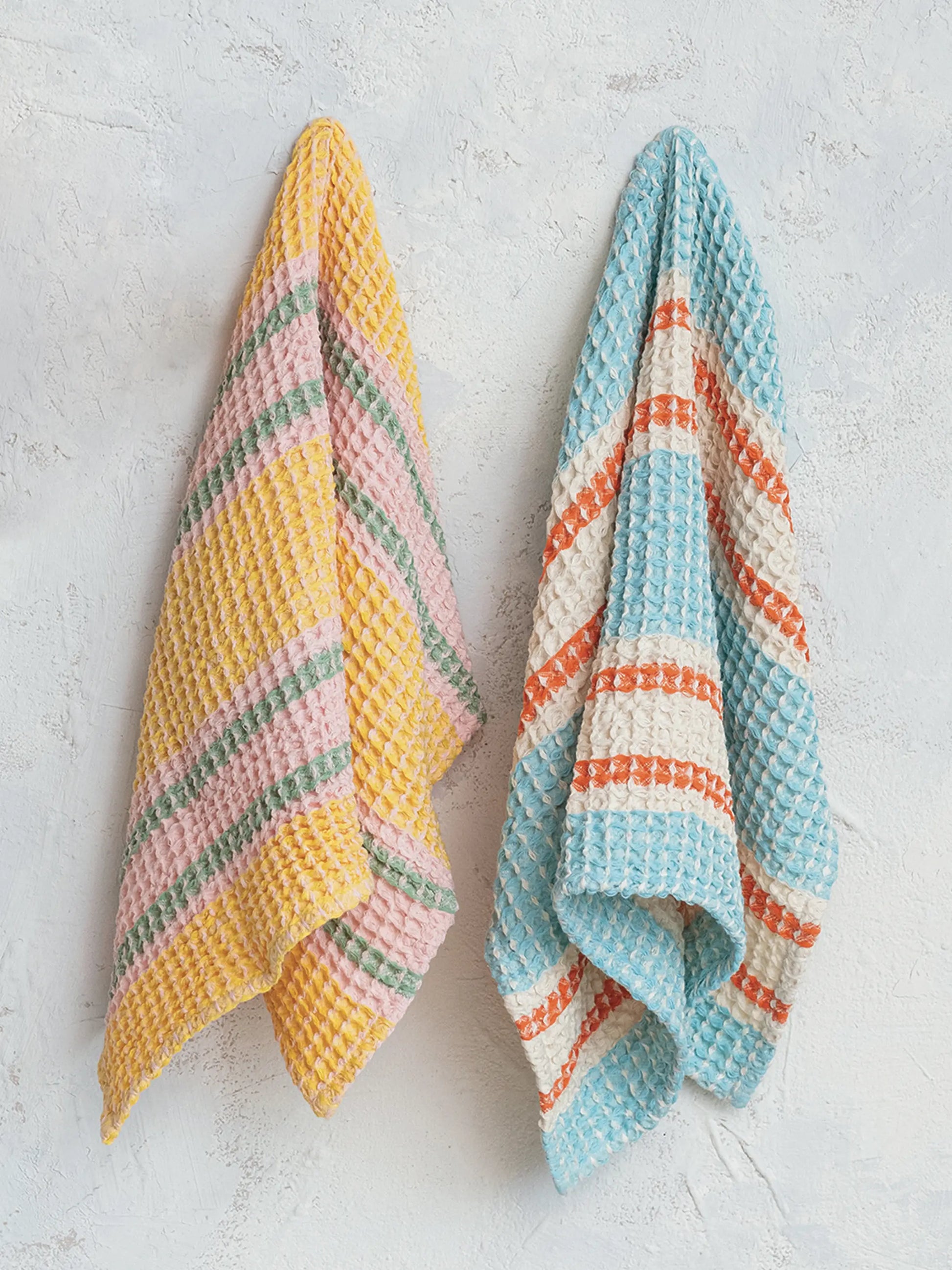 Cotton Waffle Weave Dish Towels, Set of 2