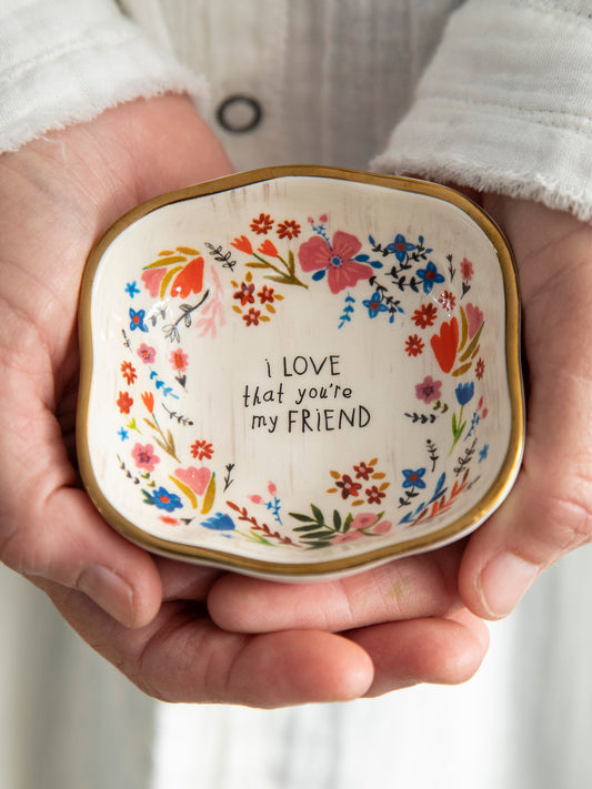 Antiqued Trinket Bowl - Friend