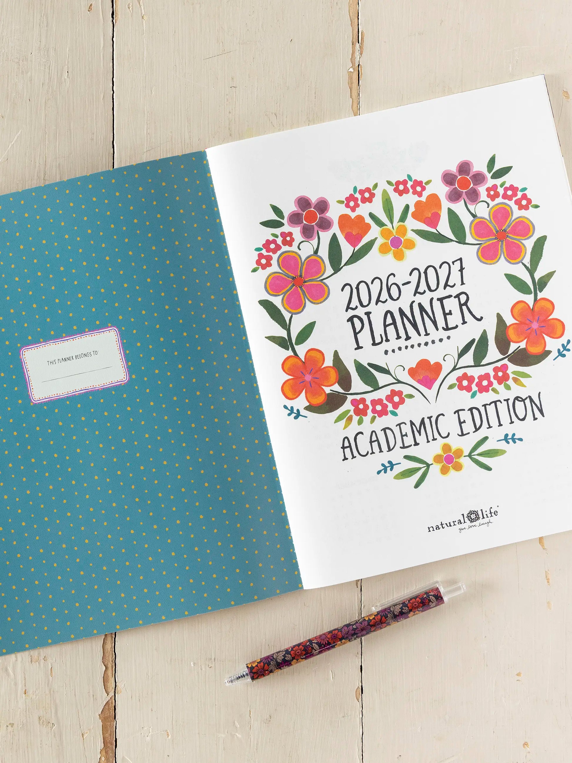 2026-27 Academic Planner - Turquoise Patchwork