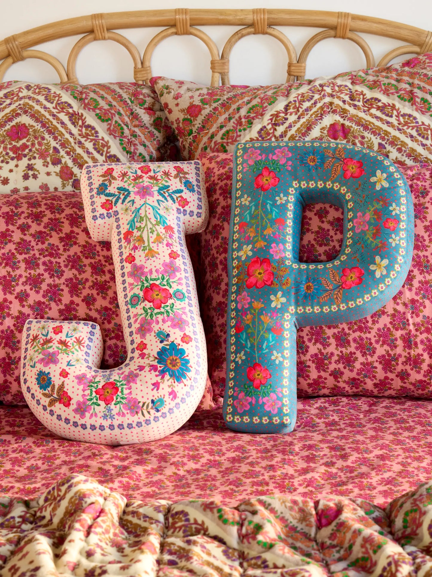 Velvet Initial Pillow - B