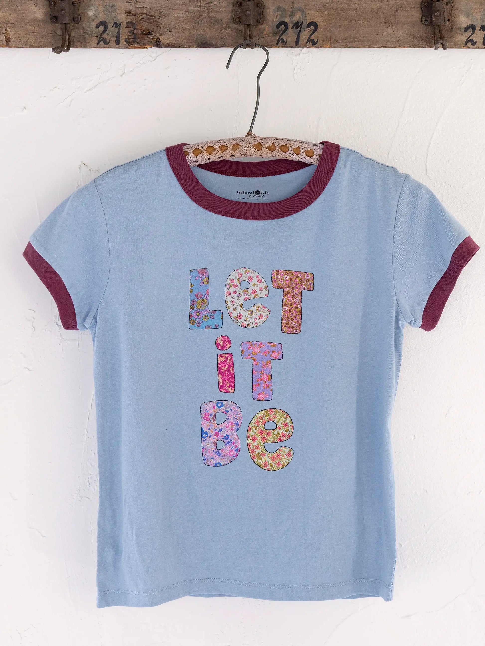 Ringer Cotton Baby Tee Shirt - Let It Be