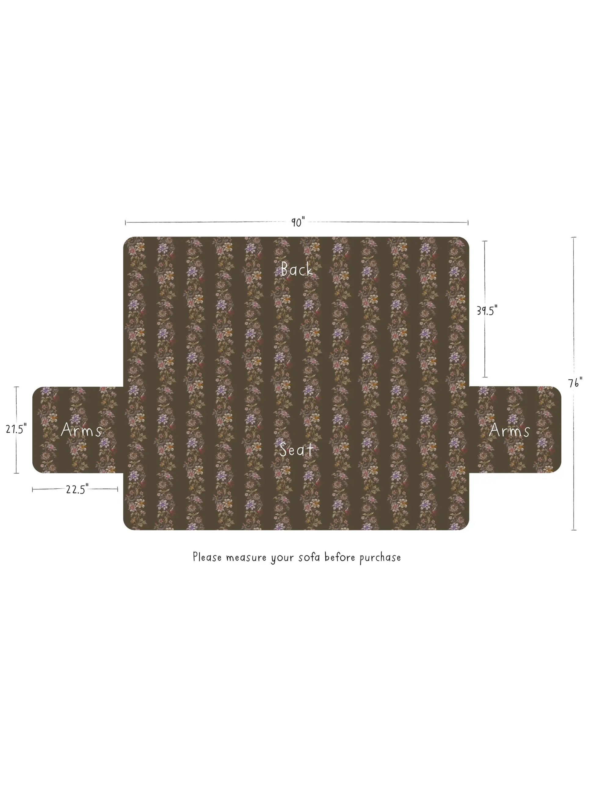 Mom's Favorite Sofa Cover - Chocolate Dahlia Rows