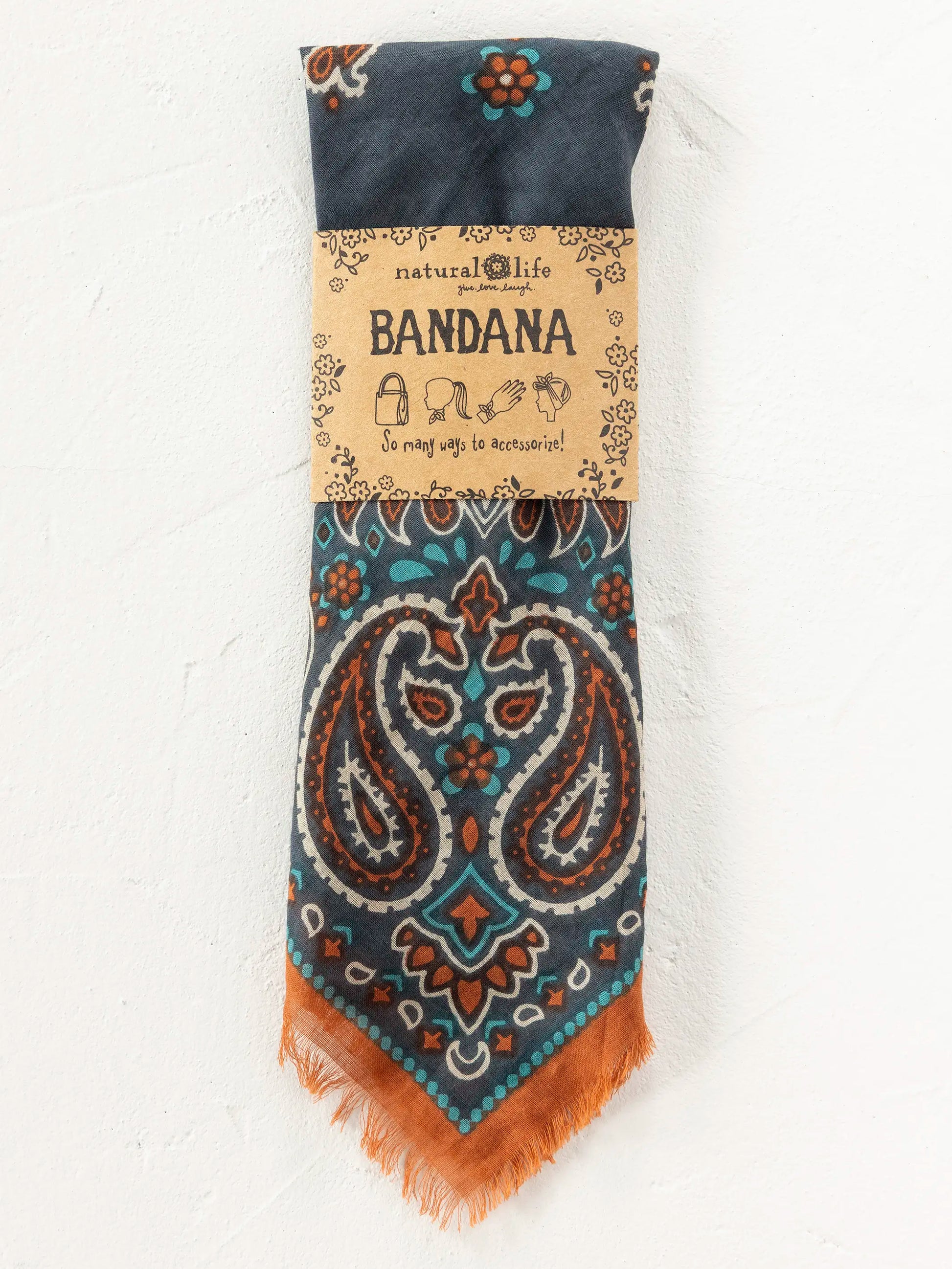 Printed Cotton Bandana - Classic Charcoal