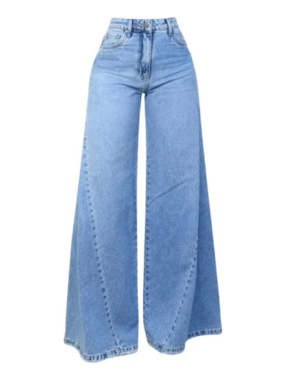 High-Waist Palazzo Denim Jeans