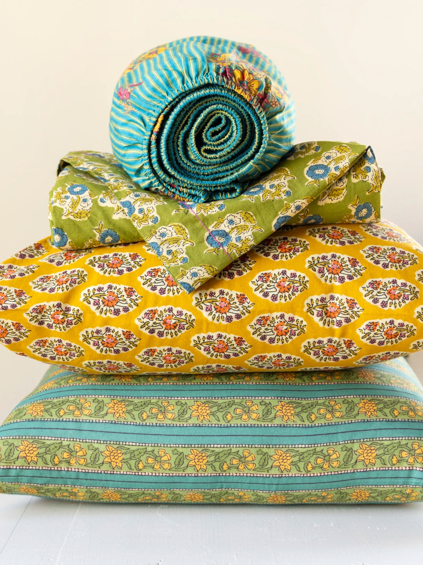 Mix & Match Cotton Pillowcase, Single - Jaipur Stripe