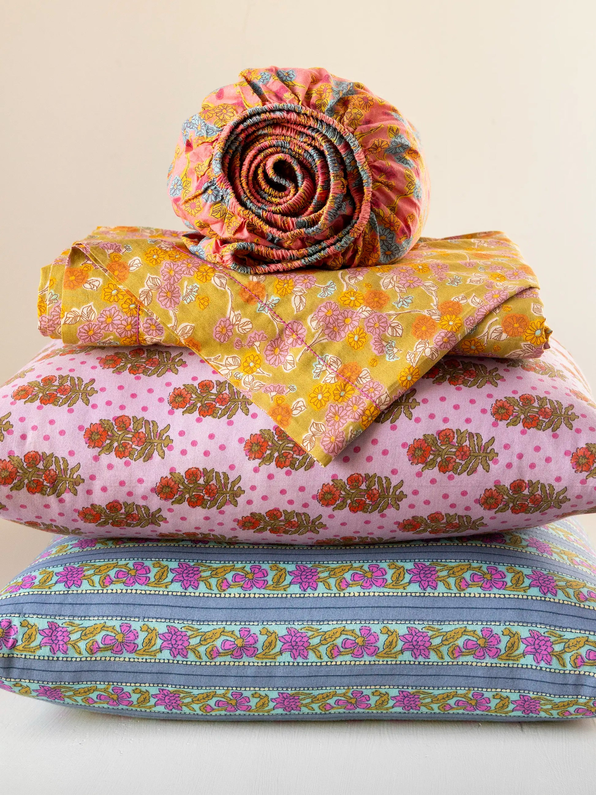 Mix & Match Cotton Fitted Sheet - Pink Polka Dot
