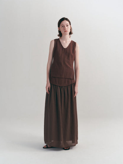 Loose-Fit Casual V-Neck Split Tank