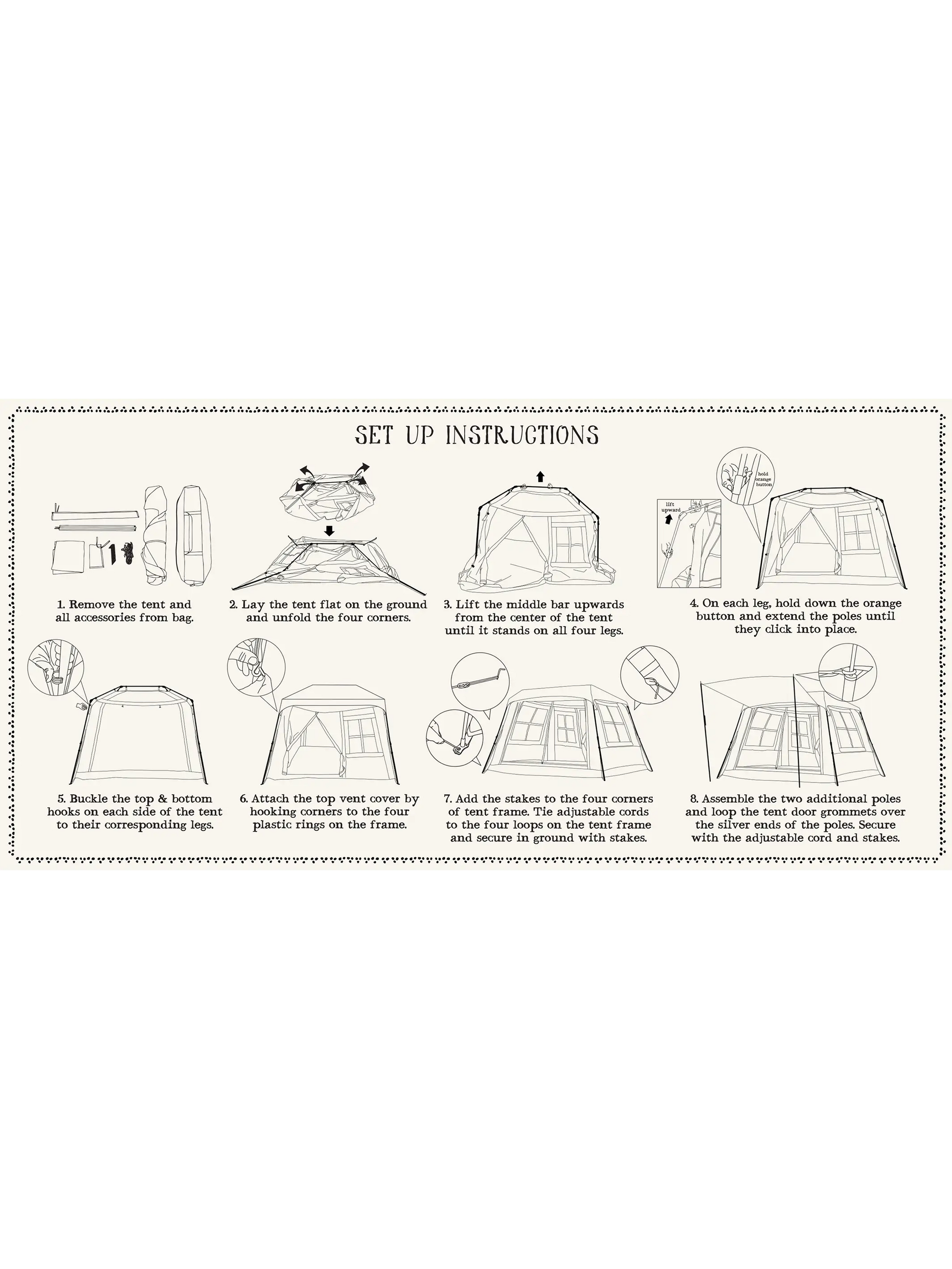 Live Happy Camping Tent - Cozy Cottage