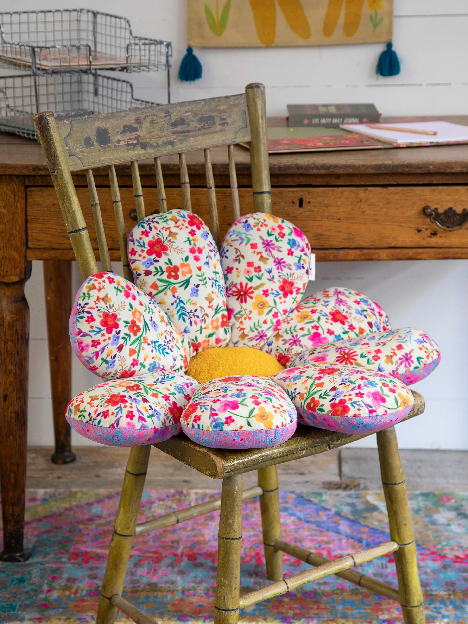 Reversible Seat & Floor Cushion - Flower